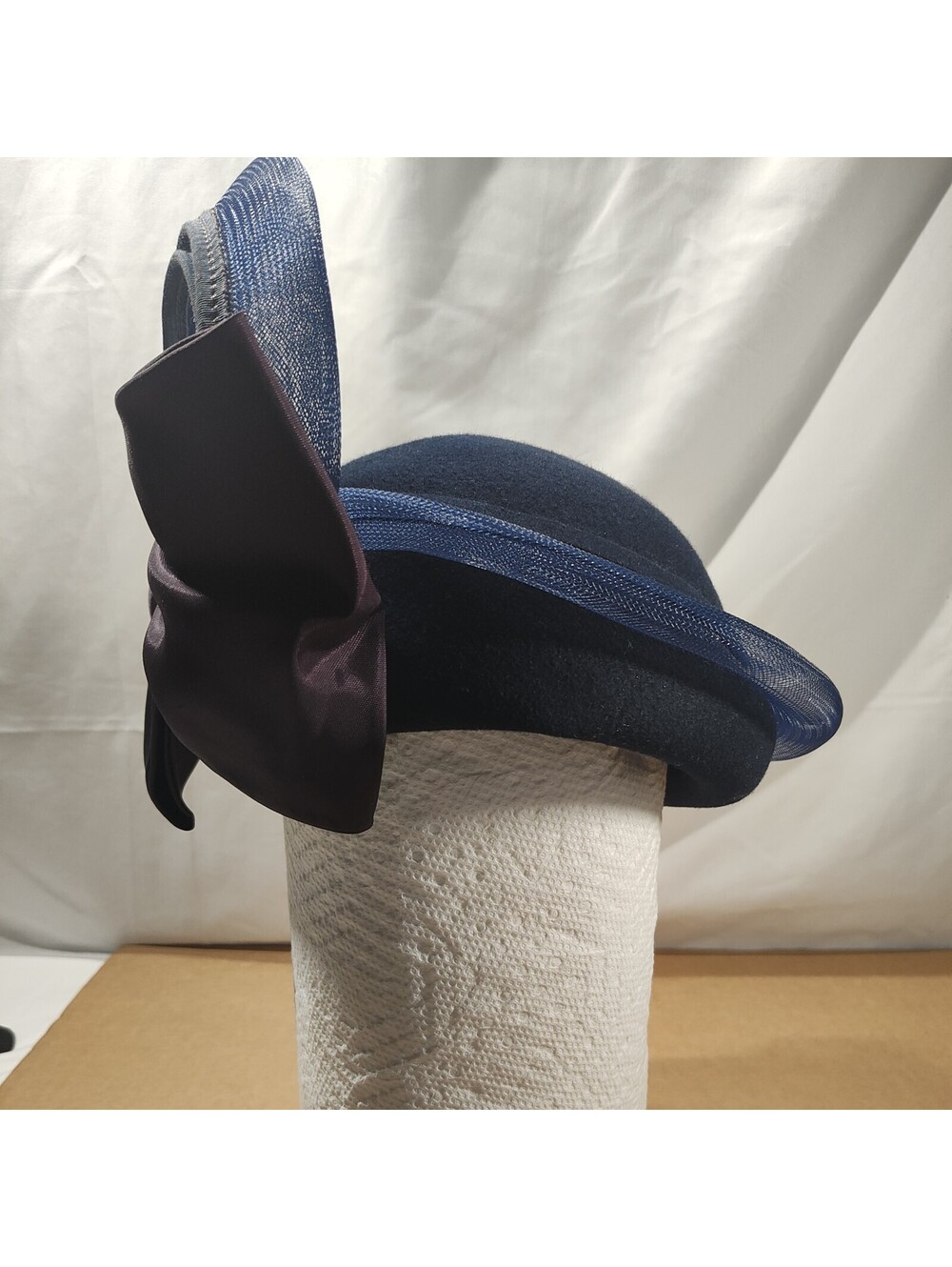 VGT Bollman Women's Classy Vintage Blue Wool Hat Pre Owned Merrimac Hat Corp